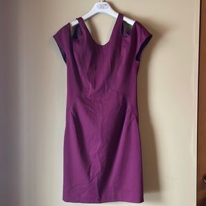 ZSPOKE by ZAC POSEN sz6 deep magenta sheath dress cold shoulder NWT